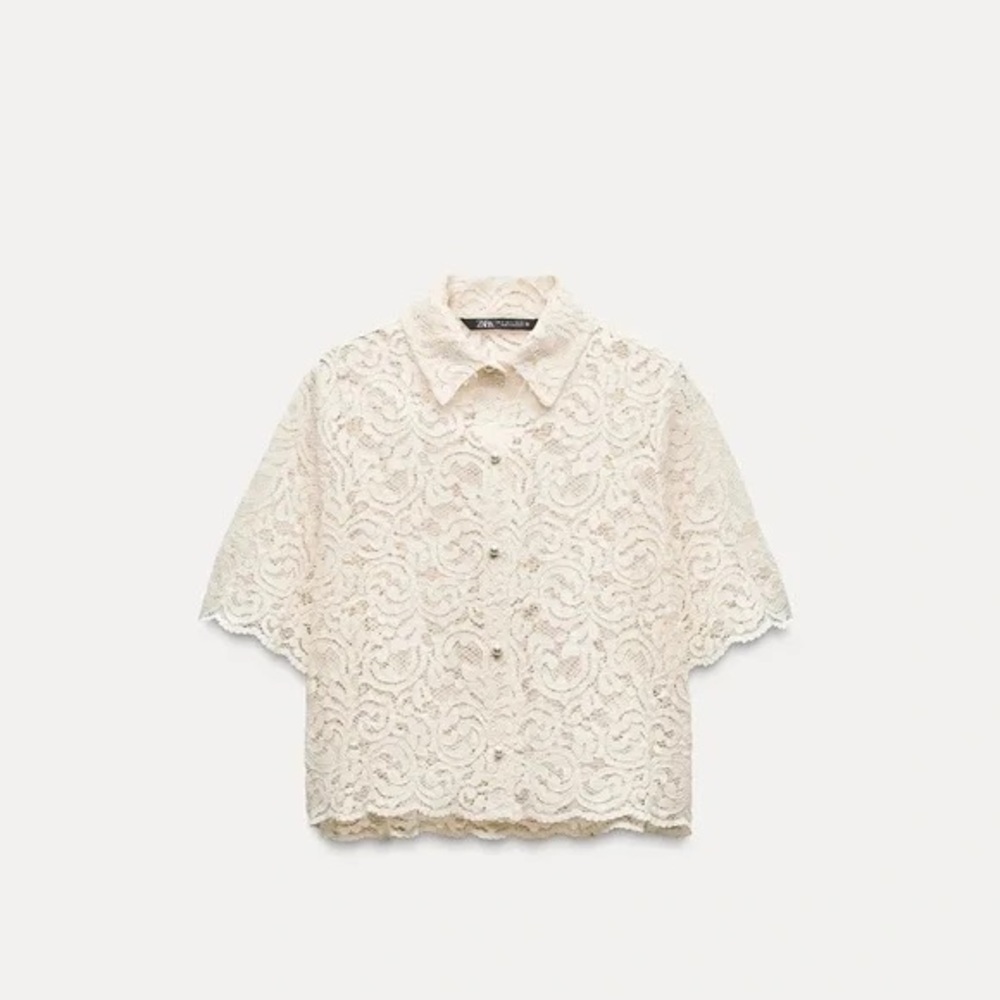 Zara Ivory Lace Blouse - Picture 2 of 7